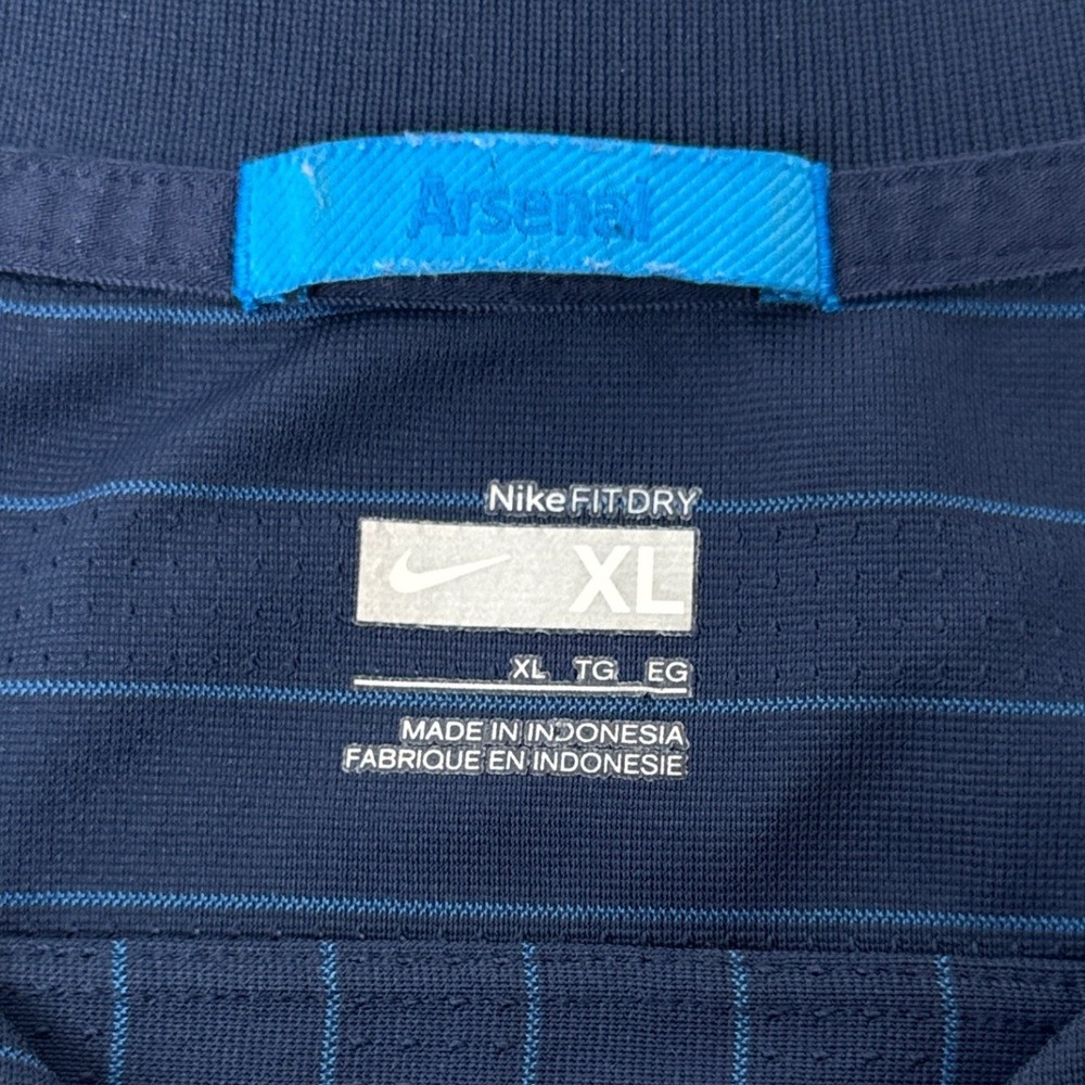Nike Arsenal FC 2009-2010 Away Jersey Navy Blue Pinstripe XL Fly Emirates - Picture 5 of 11